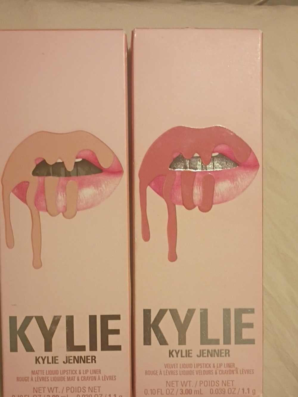 KYLIE Velvet Liquid Lipstick & Lip Liner Set Bundle Shade Barefoot And Harmony